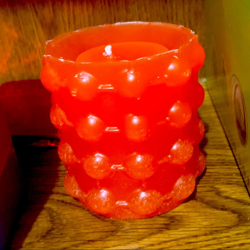 Homade candles & they’re each scented with a light scent. Handcrafted